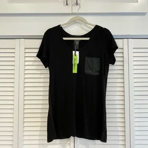 NWT Sam Edelman leather pocket tshirt